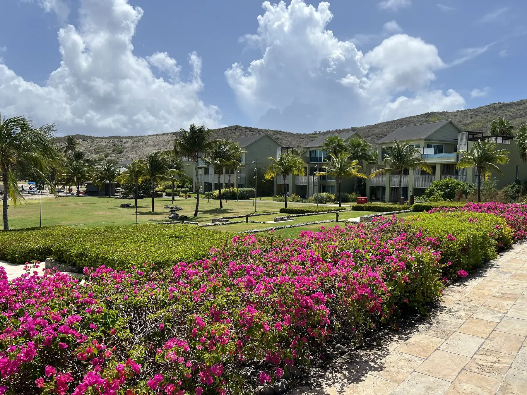 Landscaped grounds and low-rise guest buildings at Park Hyatt St. Kitts